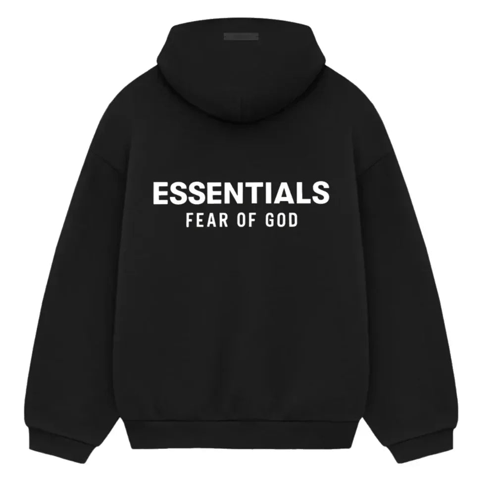 Fear of God Essentials Fleece Hoodie II Black FW24 - Afewvibe