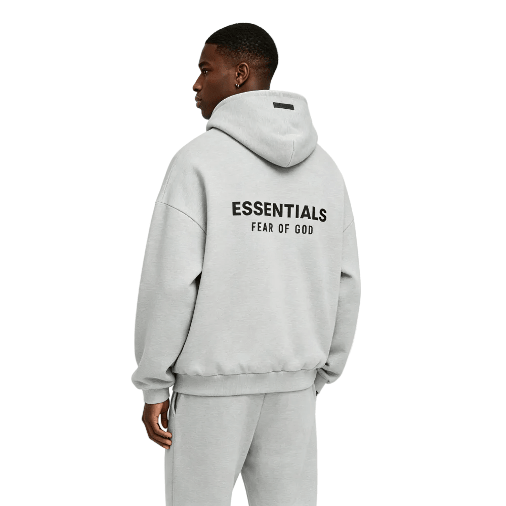 Fear of God Essentials Fleece Hoodie II Light Heather Gray FW24 - AFewVibe