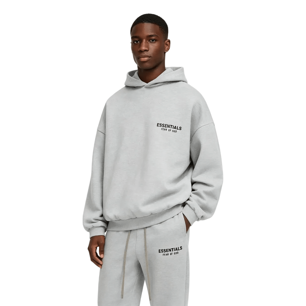 Fear of God Essentials Fleece Hoodie II Light Heather Gray FW24 - AFewVibe