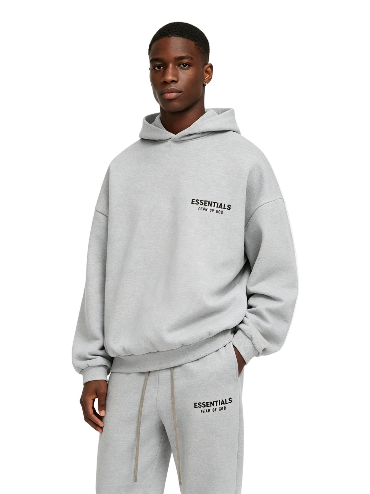 Fear of God Essentials Fleece Hoodie II Light Heather Gray FW24 - Afewvibe