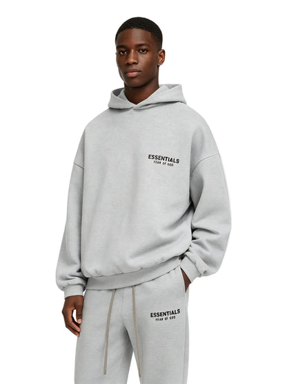 Fear of God Essentials Fleece Hoodie II Light Heather Gray FW24 - Afewvibe