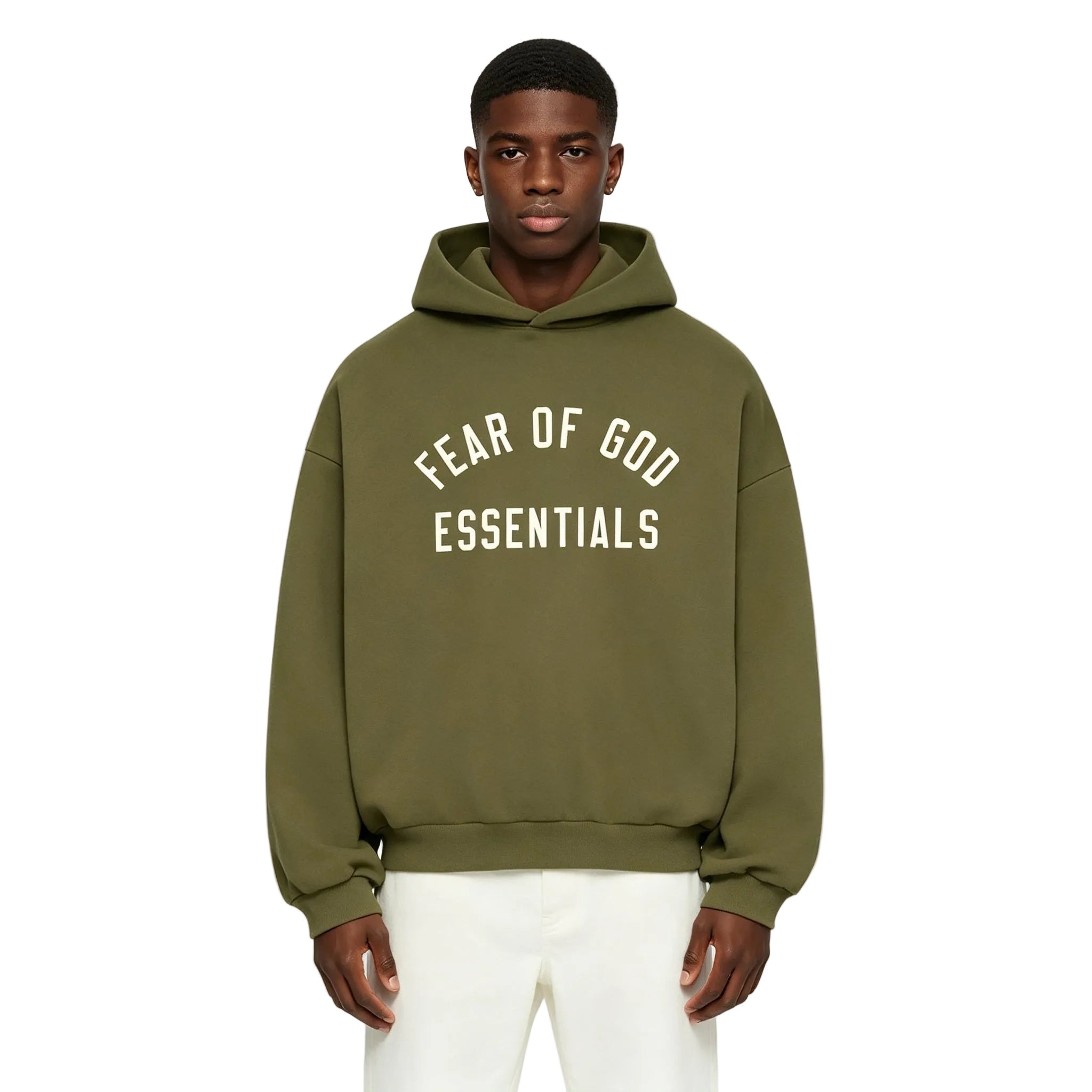 Fear of God Essentials Fleece Hoodie Military - AFewVibe