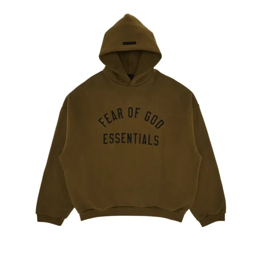 Fear Of God Essentials Fleece Hoodie Olive – AFewVibe