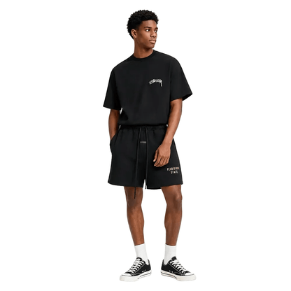 Fear of God Essentials Fleece Soccer Short Black - AFewVibe