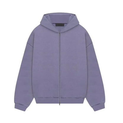 Fear of God Essentials Heavy Fleece Full Zip Hoodie Lavender - Afewvibe