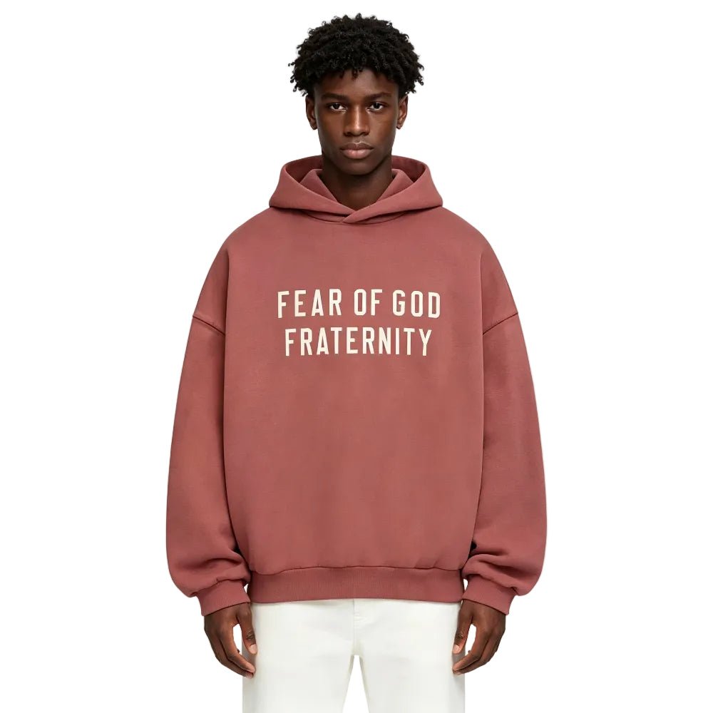 Fear of God Essentials Heavy Fleece Hoodie Crimson - AFewVibe