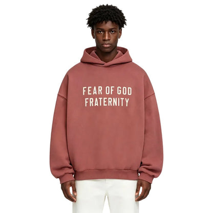 Fear of God Essentials Heavy Fleece Hoodie Crimson - AFewVibe
