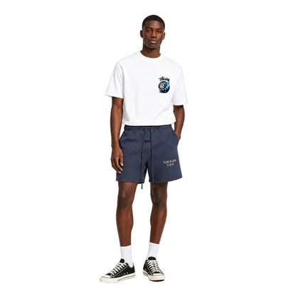 Fear of God Essentials Heavy Fleece Soccer Shorts Marine - AFewVibe