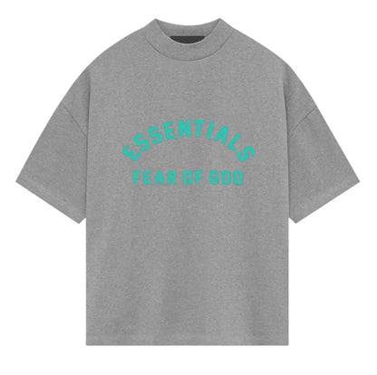 Fear of God Essentials Heavy Jersey Short - Sleeve Tee Dark Heather Oatmeal - Afewvibe