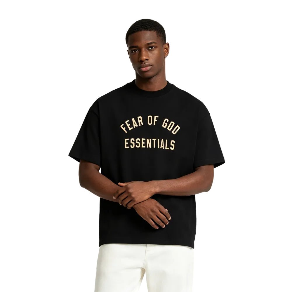 トップス FOG ESSENTIALS JERSEY CREWNECK TEE Fear of God Essentials Jersey Crewneck Tee Black – AFewVibe