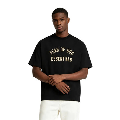 Fear of God Essentials Jersey Crewneck Tee Black - Afewvibe
