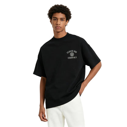 Fear Of God Essentials Jersey Crewneck Tee Black - AFewVibe