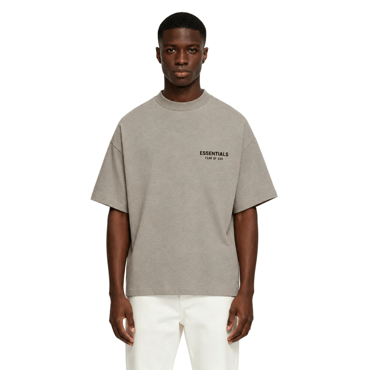 Fear Of God Essentials Jersey Crewneck Tee Heather Grey - AFewVibe