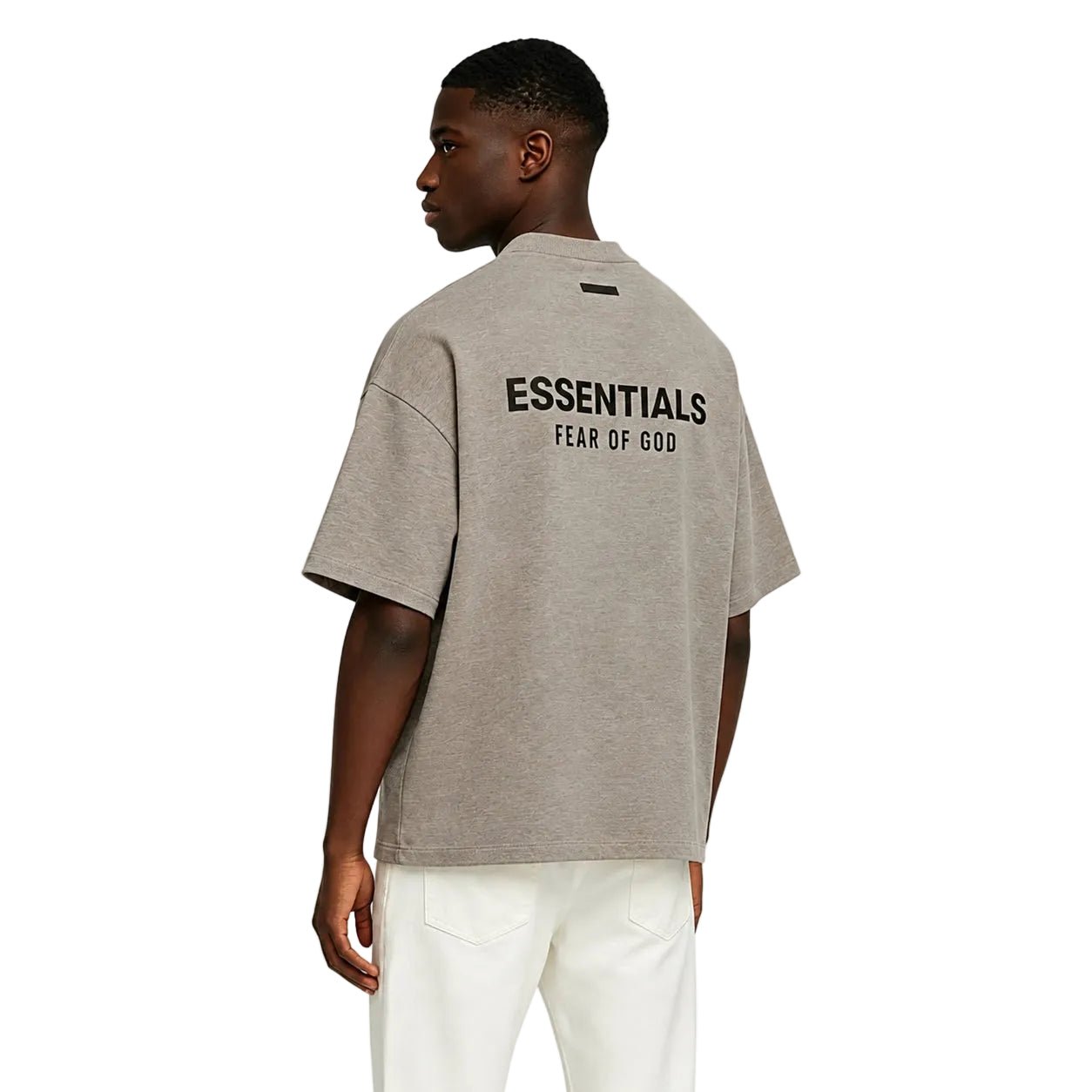 Fear Of God Essentials Jersey Crewneck Tee Heather Grey - AFewVibe