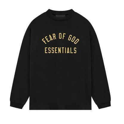 Fear Of God Essentials Jersey Long - Sleeve Tee Black - Afewvibe
