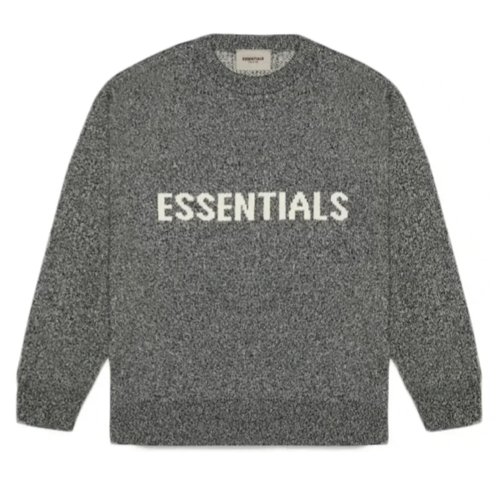 Fear of God Essentials Knit Sweater Grey Melange - Afewvibe