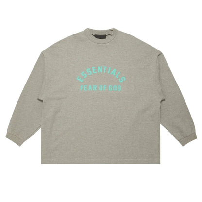 Fear of God Essentials Long Sleeve TShirt Dark Heather Oatmeal - AFewVibe
