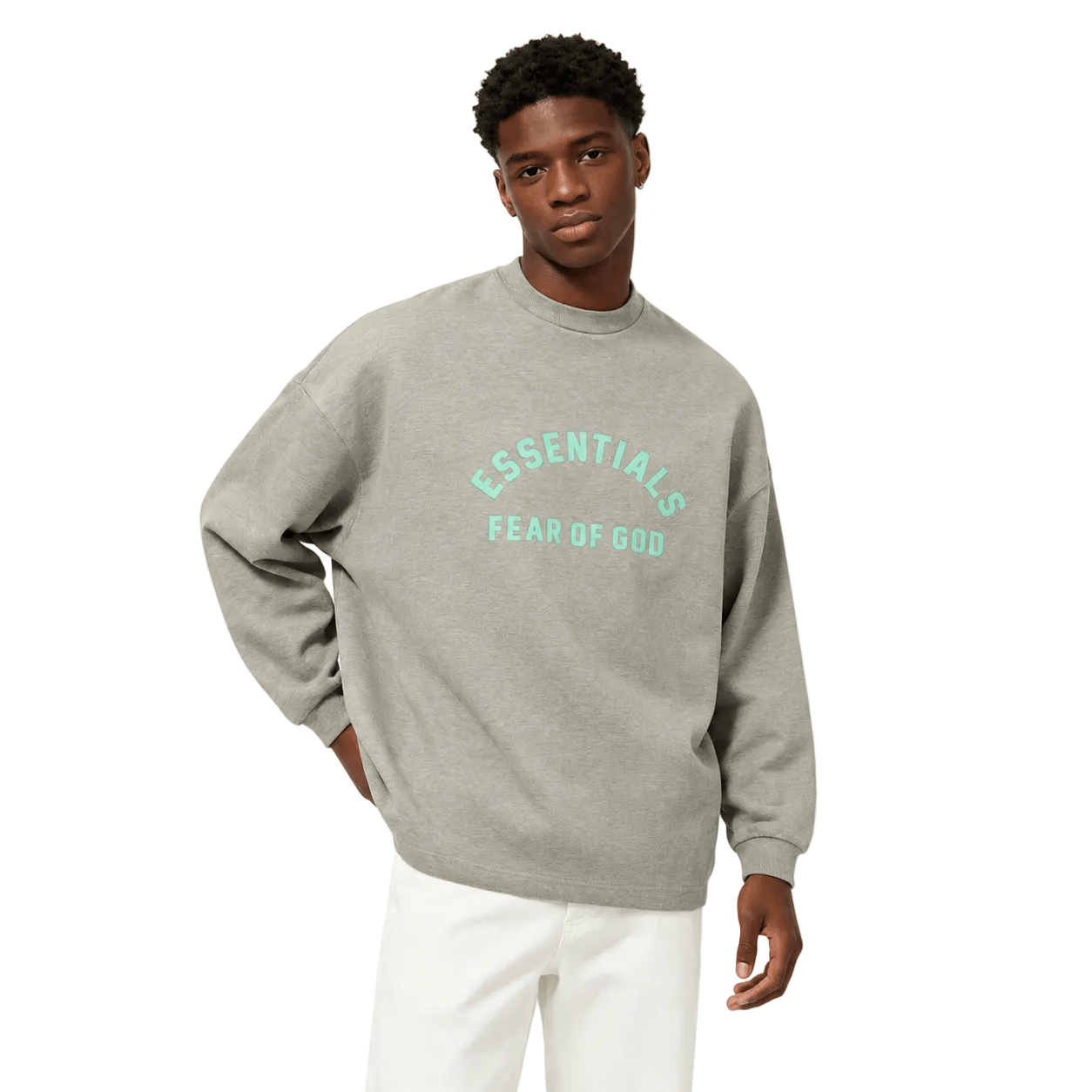 Fear of God Essentials Long Sleeve TShirt Dark Heather Oatmeal - AFewVibe