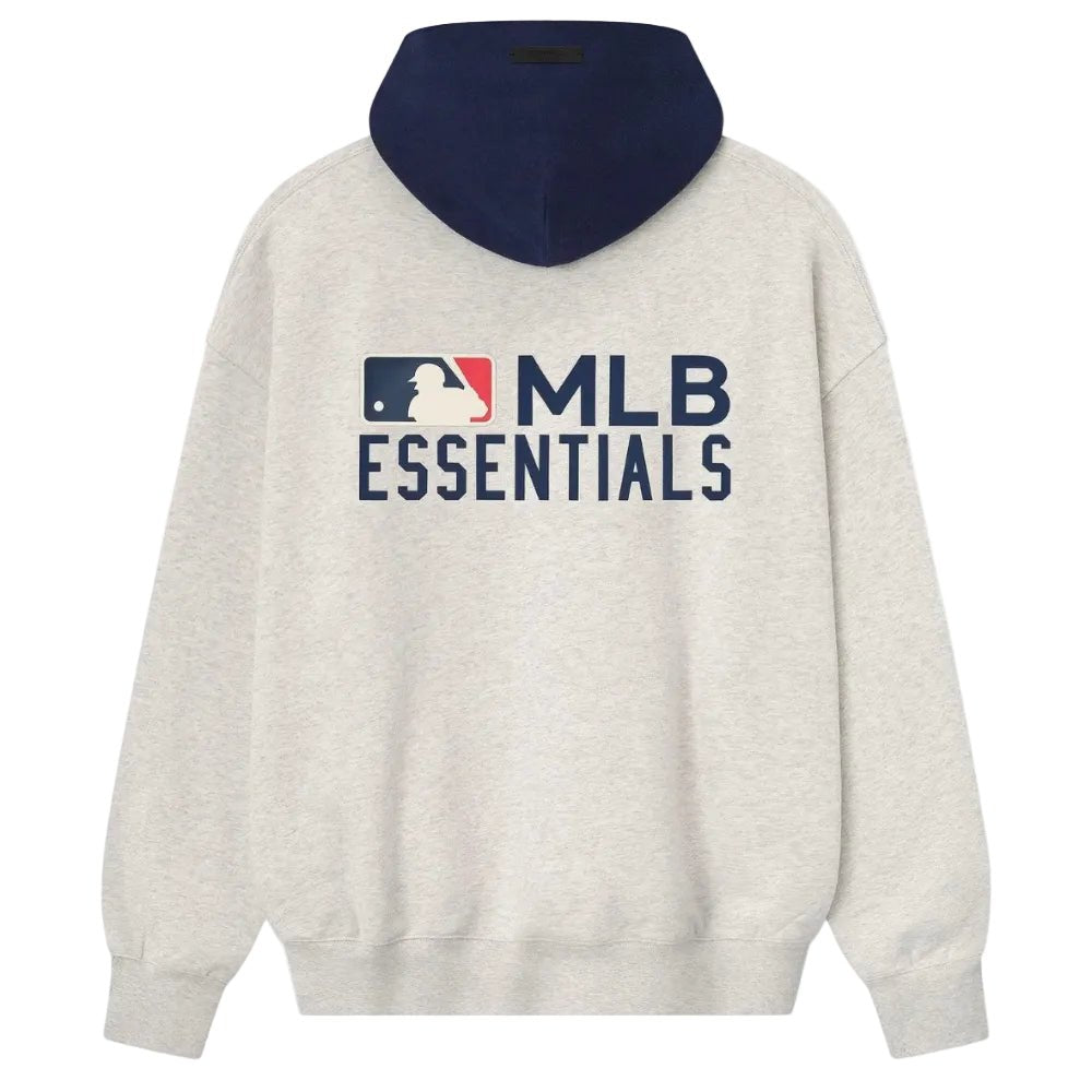Fear of God Essentials MLB Sport Hoodie Oatmeal Heather Midnight Navy - AFewVibe