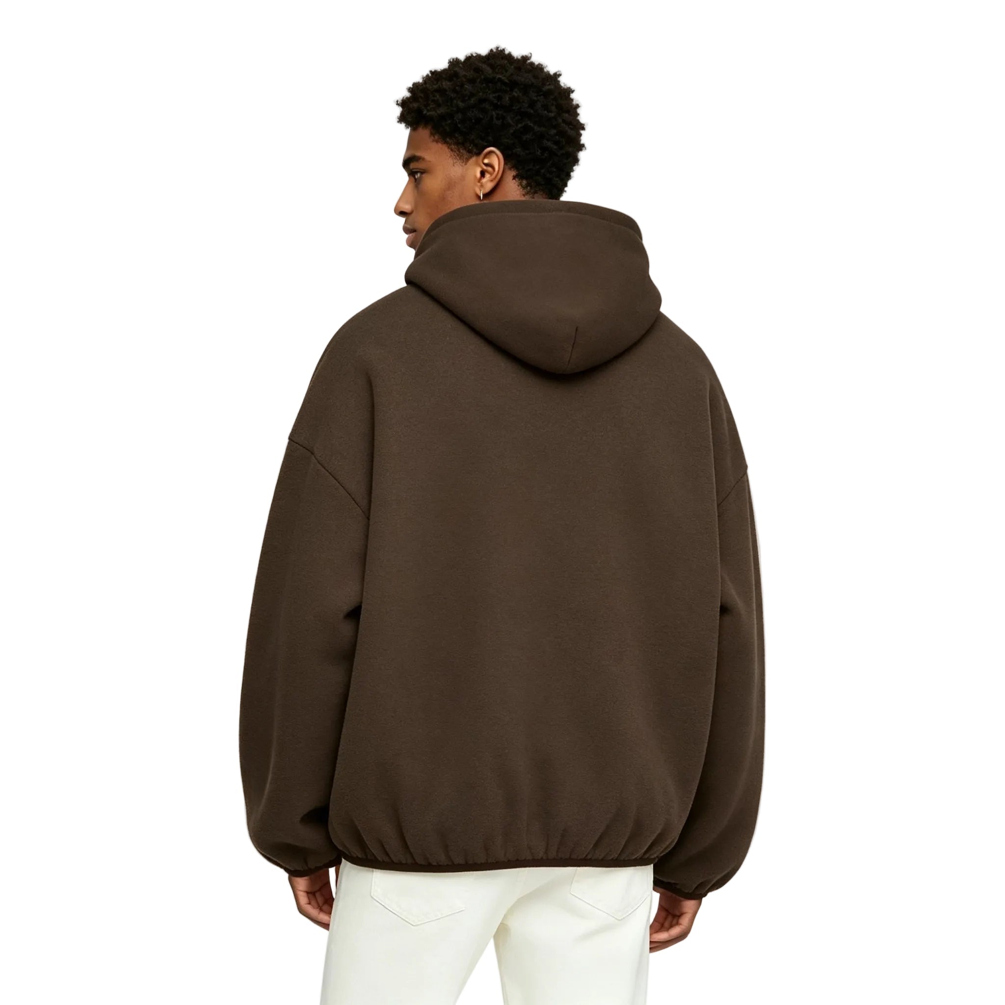 Fear of God Essentials Nylon Fleece Hoodie Heather Wood - AFewVibe