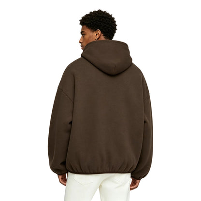 Fear of God Essentials Nylon Fleece Hoodie Heather Wood - AFewVibe