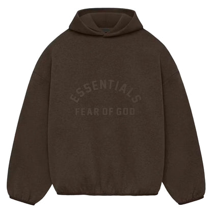 Fear of God Essentials Nylon Fleece Hoodie Heather Wood - AFewVibe