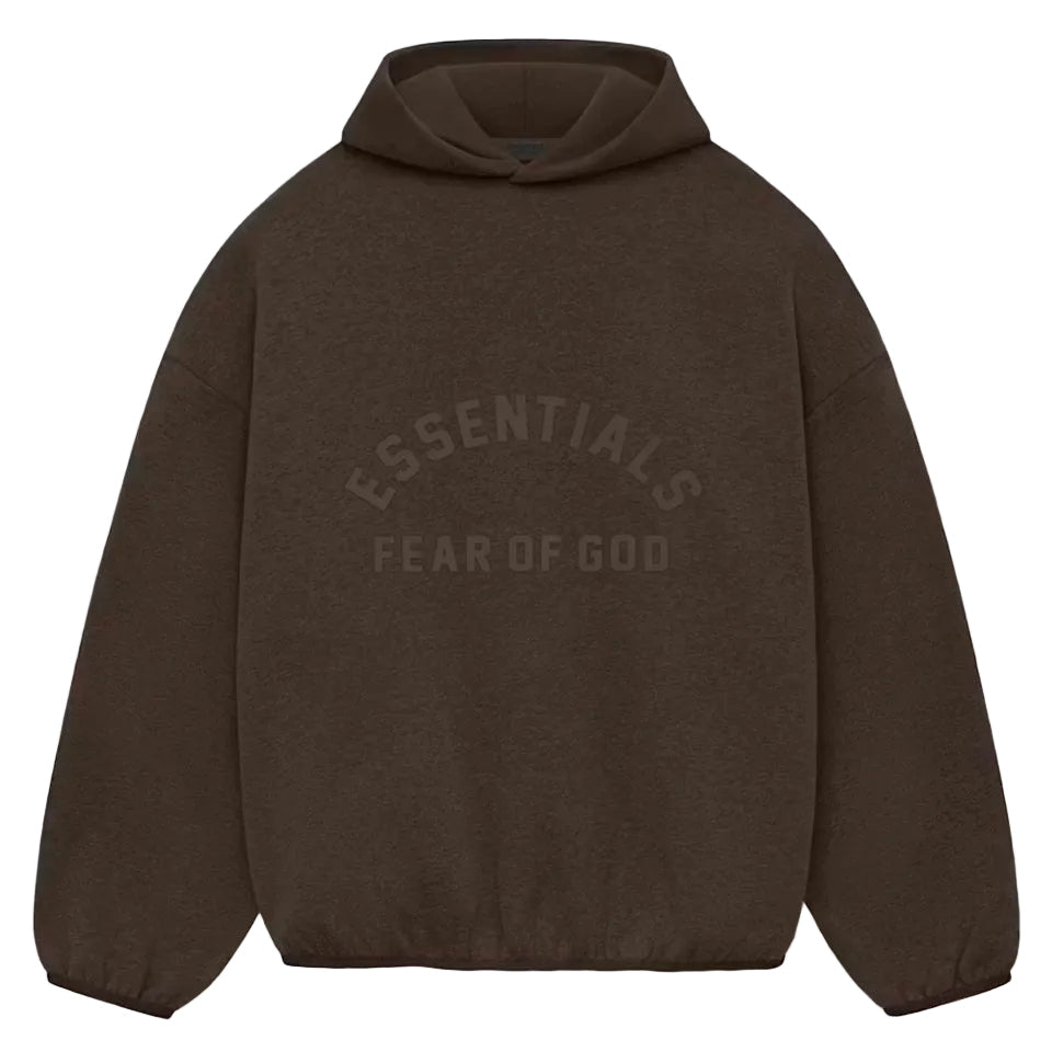 Fear of God Essentials Nylon Fleece Hoodie Heather Wood - AFewVibe
