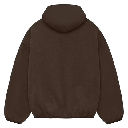 Fear of God Essentials Nylon Fleece Hoodie Heather Wood - AFewVibe
