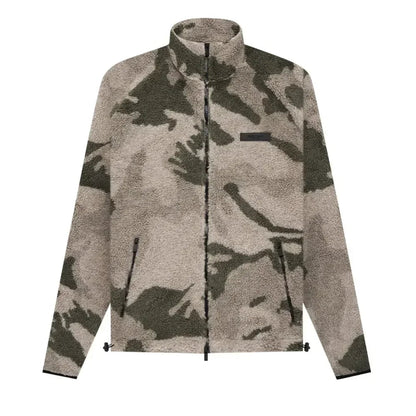 Fear of God Essentials Polar Fleece Full Zip Jacket Camo - Afewvibe