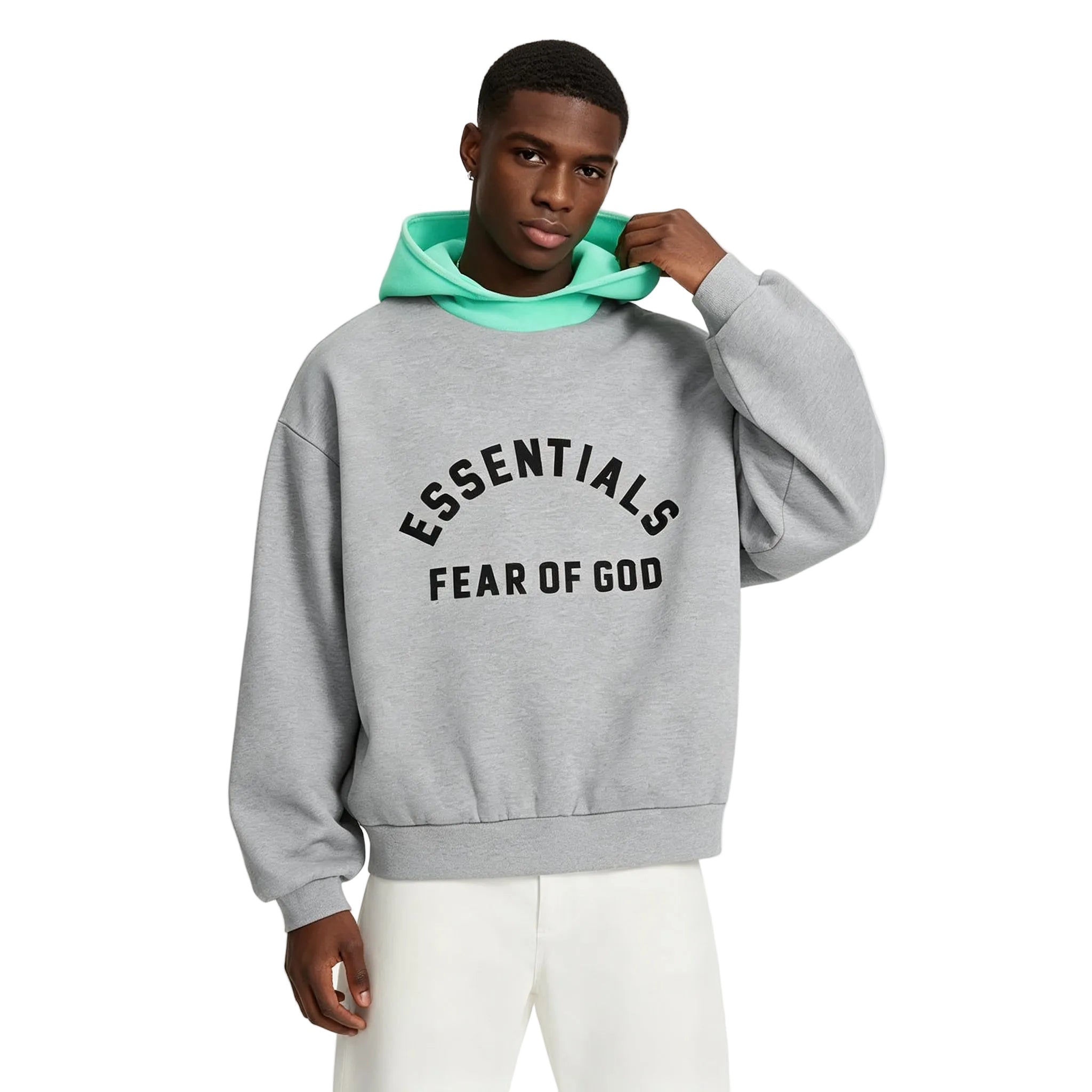 Fear of God Essentials SS24 Nylon Fleece Hoodie Dark Heather