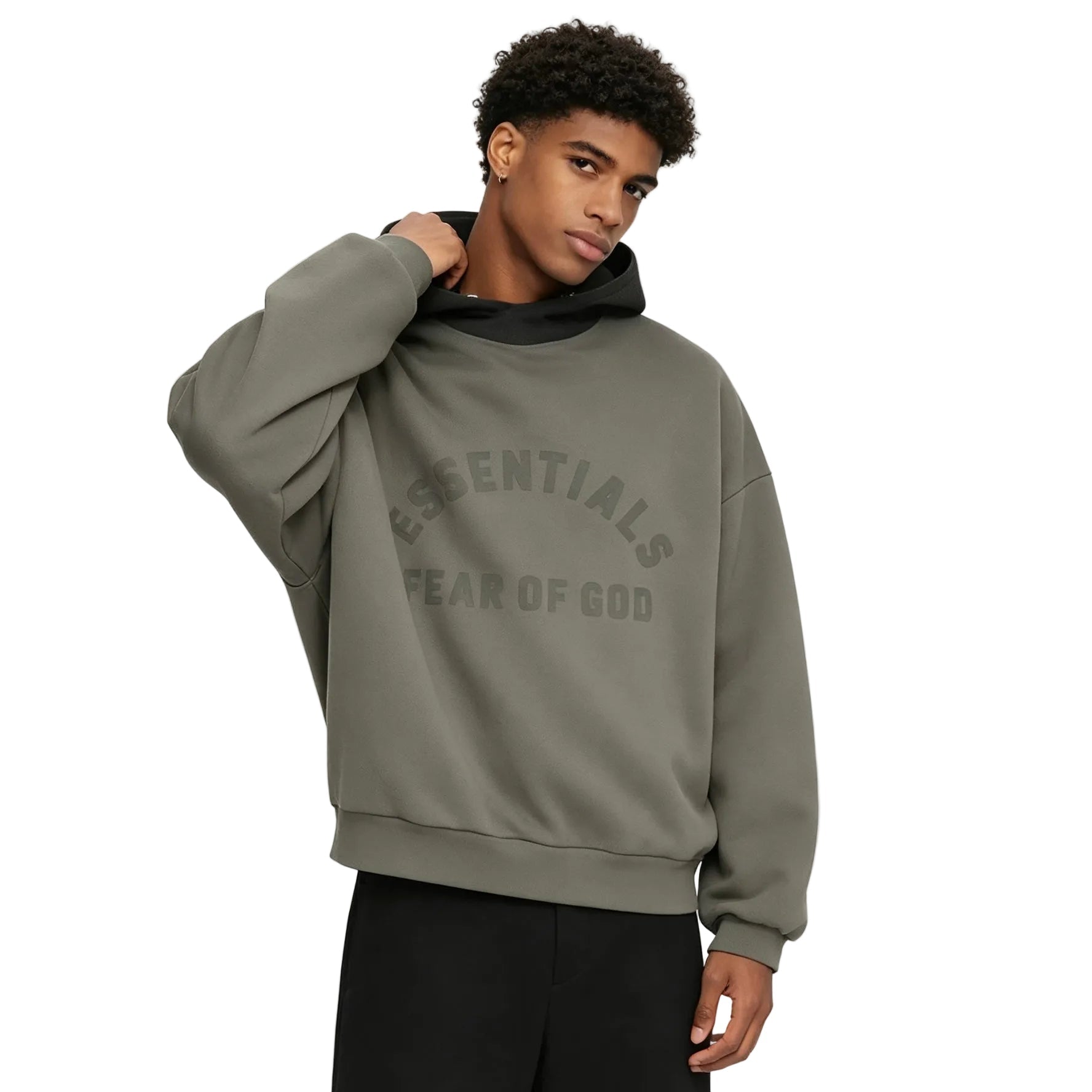 Fear of God Essentials SS24 Nylon Fleece Hoodie Ink/Jet Black