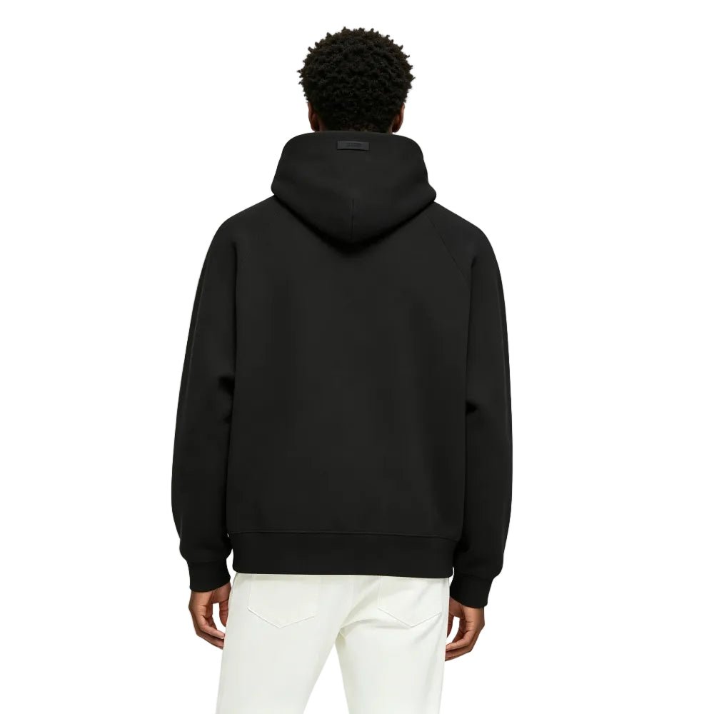 Fear Of God Essentials Waffle Raglan Hoodie Off Black - AFewVibe