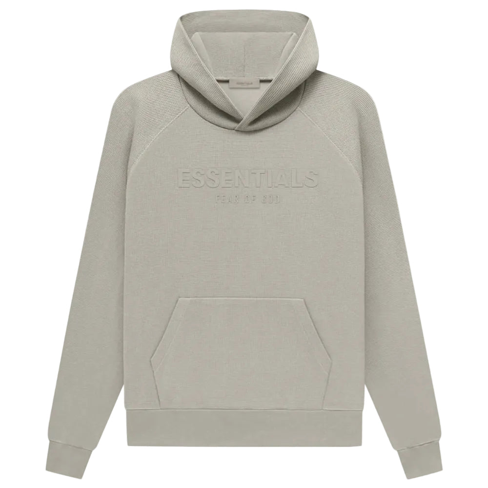 Fear Of God Essentials Waffle Raglan Hoodie Seal - AFewVibe
