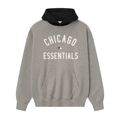 Fear of God Essentials White Sox Sport Hoodie Concrete Heather Black - Afewvibe
