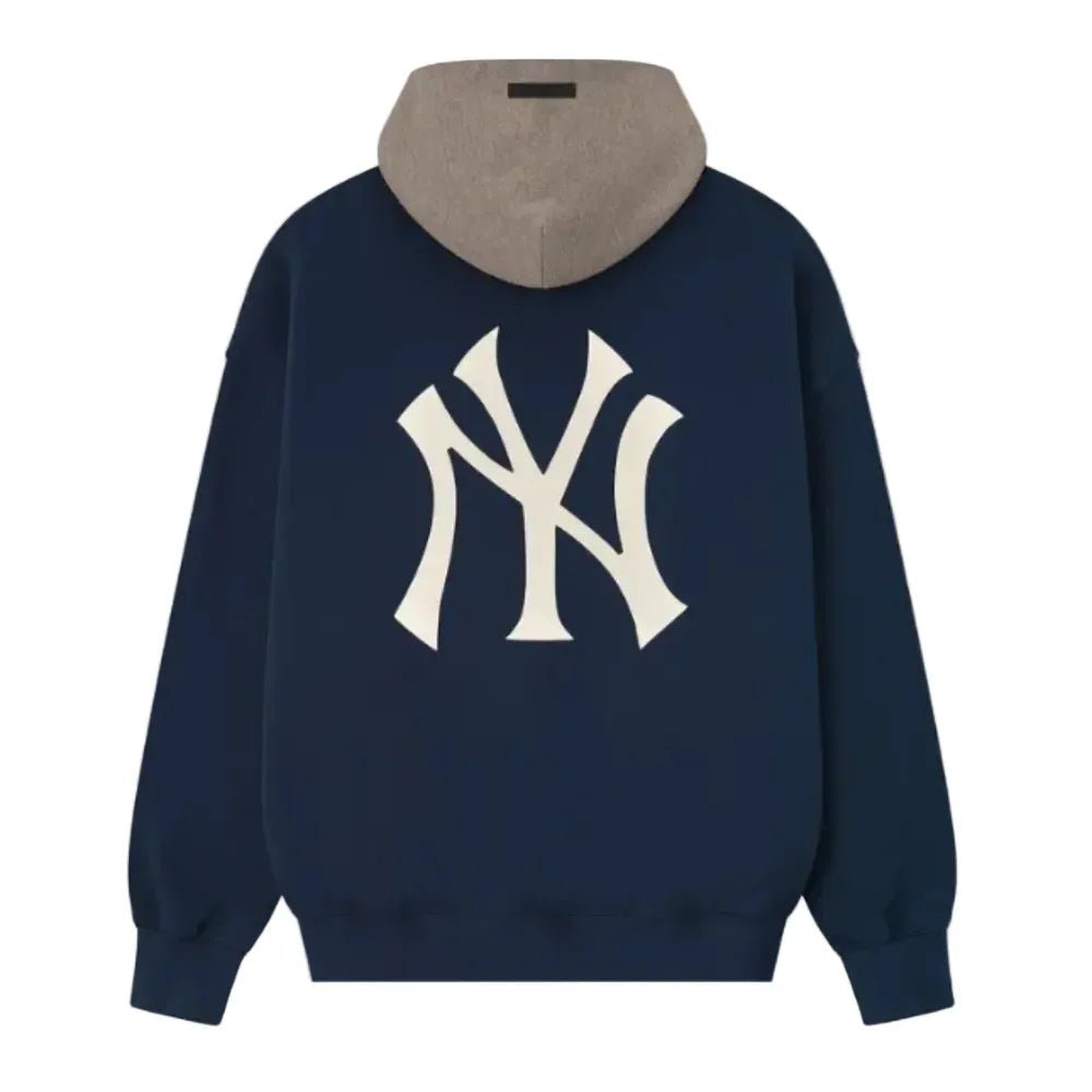 Fear of God Essentials Yankees Sport Hoodie Midnight Navy Homstead Heather - Afewvibe