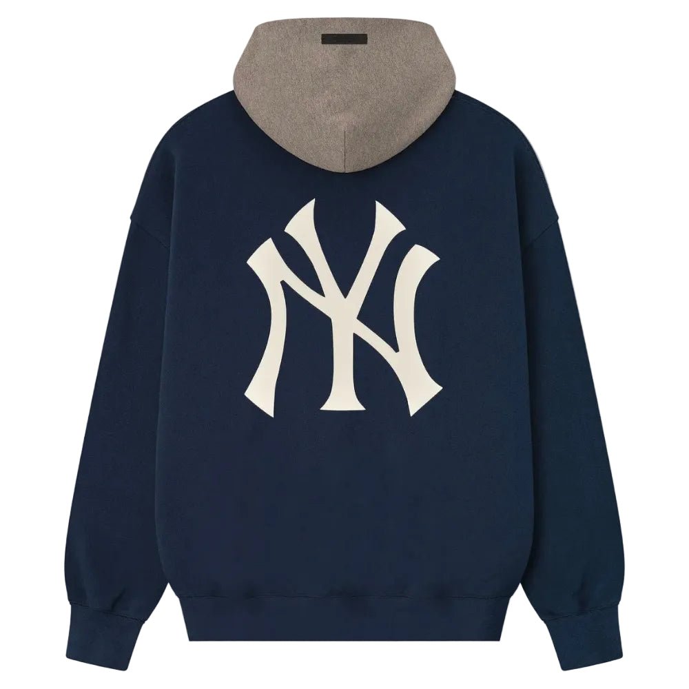 Fear of God Essentials Yankees Sport Hoodie Midnight Navy Homstead Heather - AFewVibe
