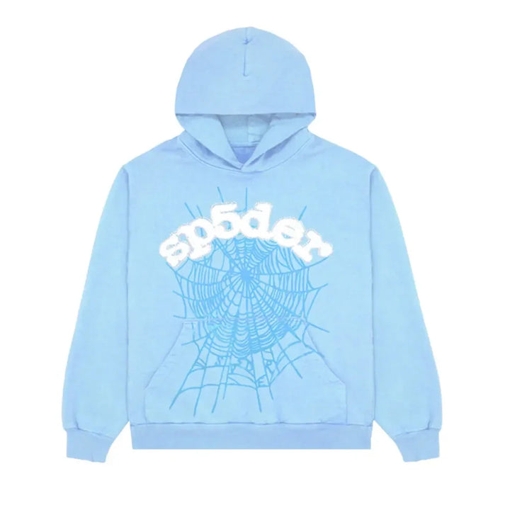 Sp5der Web Hoodie Sky Blue - AFV Clothes
