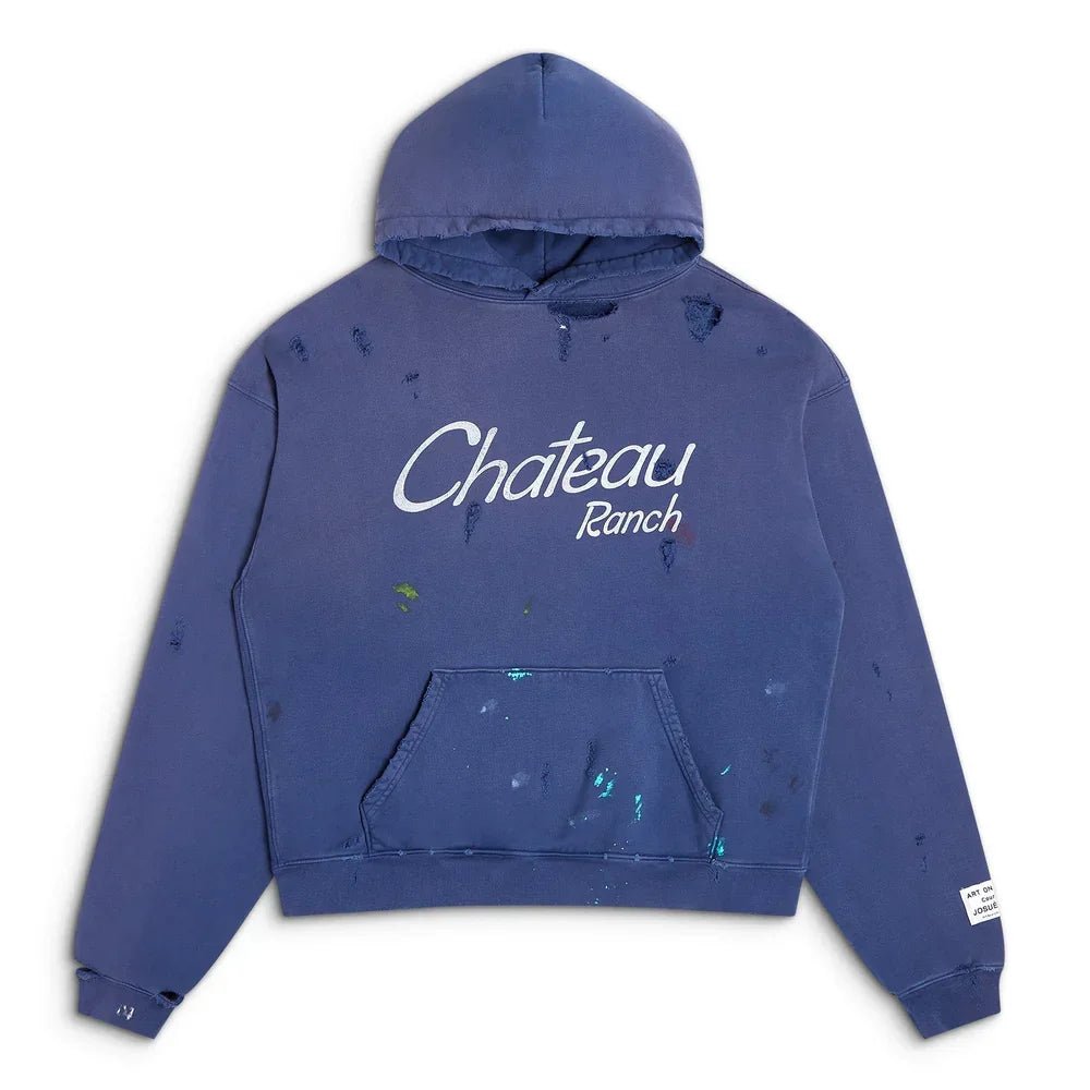 GALLERY DEPT. ダークブルー パーカー Gallery Dept. Distressed Chateau Ranch Hoodie Navy – AFewVibe
