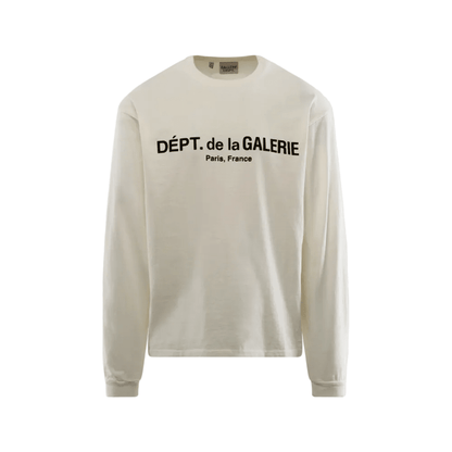 Gallery Dept. French Logo Lux Long Sleeve Tee Cream White - AFewVibe