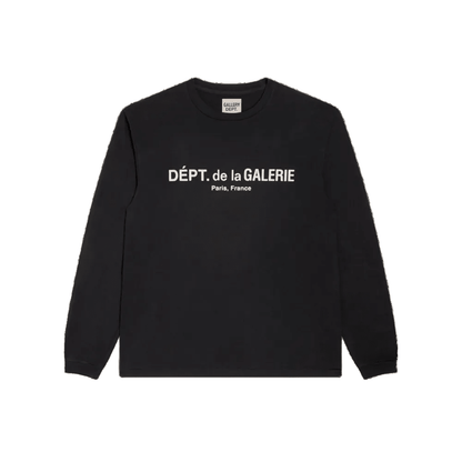 Gallery Dept. French Logo Lux Long Sleeve Tee Washed Black - AFewVibe