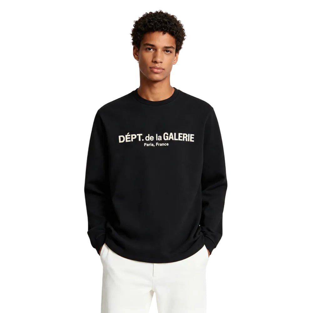 Gallery Dept. French Logo Lux Long Sleeve Tee Washed Black - AFewVibe