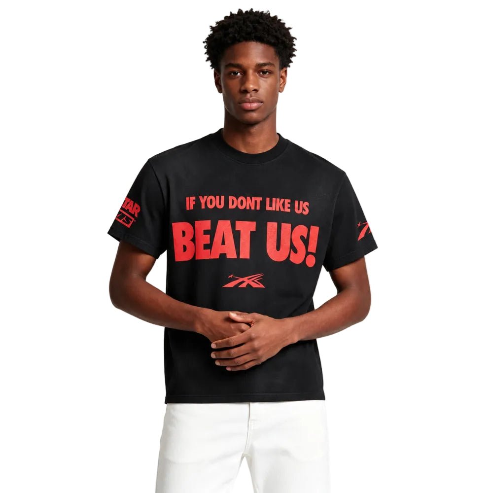 Hellstar Beat Us T-shirt Red Black - AFewVibe