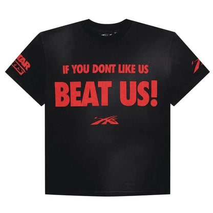 Hellstar Beat Us! T-shirt Red/Black - Afewvibe