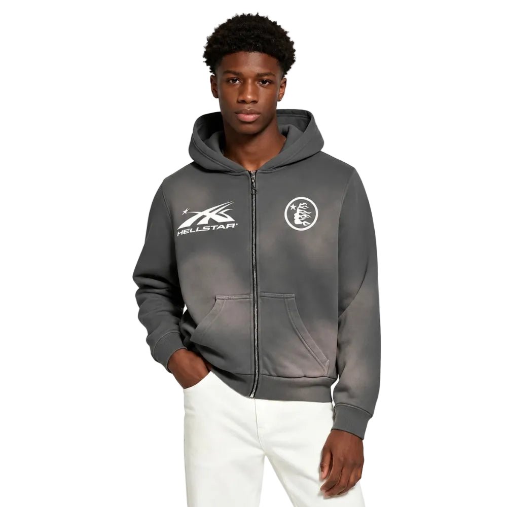 Hellstar Sports Zip Up Grey - AFewVibe