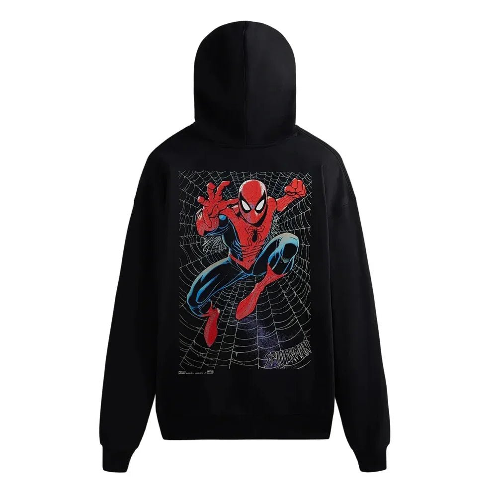 Kith For Spider - Man Web Logo Hoodie Black - Afewvibe