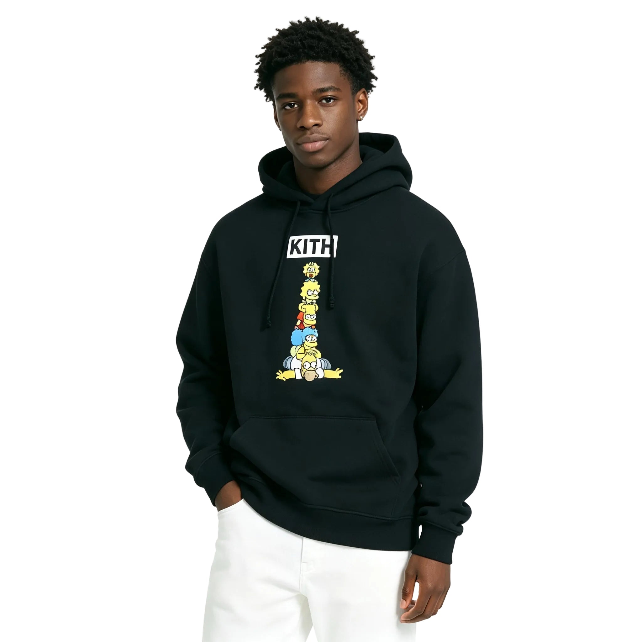 Kith For The Simpsons Family Stack Hoodie Black - AFewVibe
