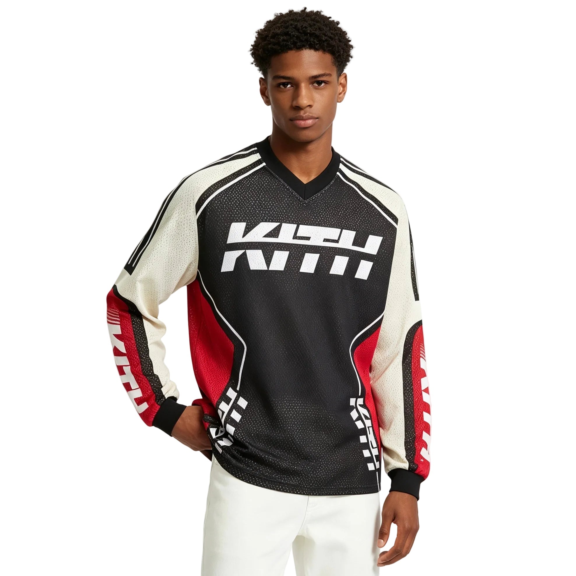Kith Moto Mesh Long Sleeve Donovan Tee Black - AFewVibe