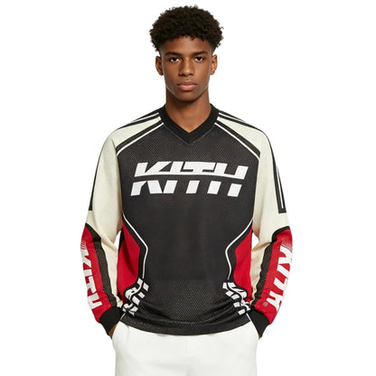 Kith Moto Mesh Long Sleeve Donovan Tee Black - AFewVibe