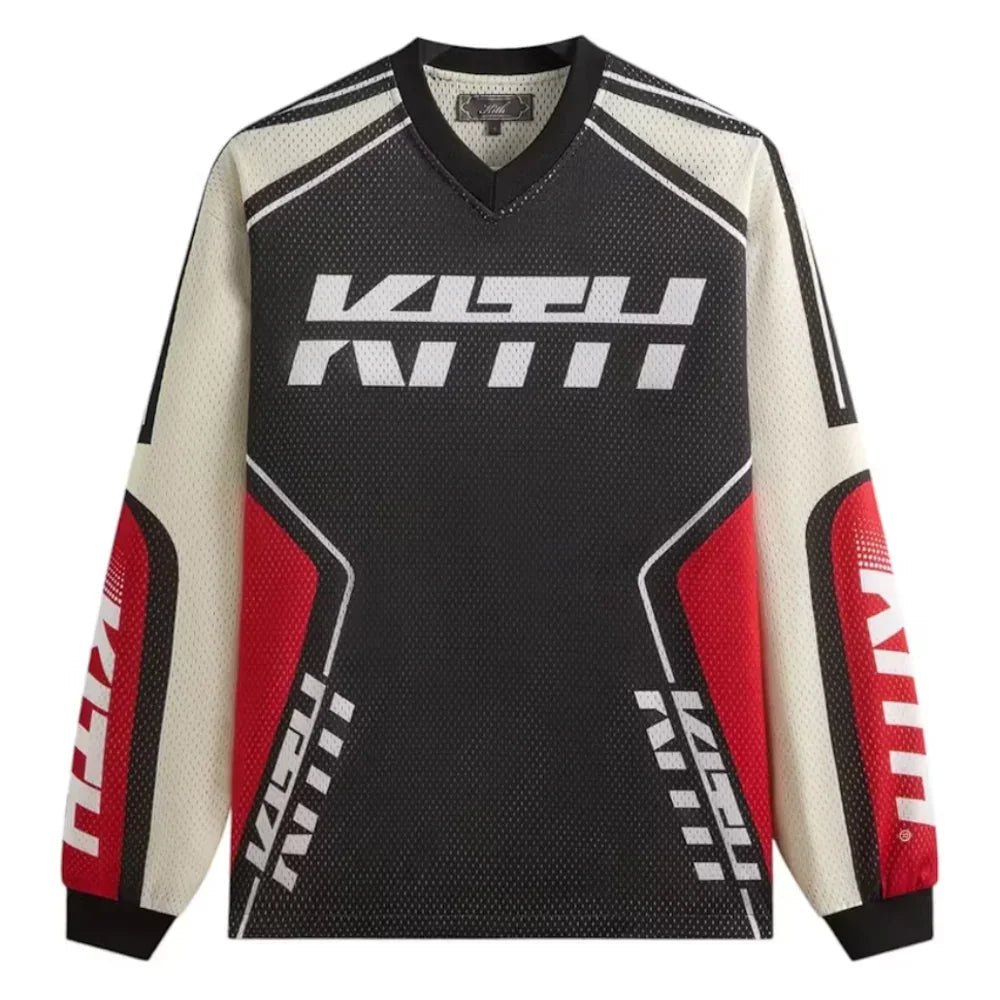 Kith Moto Mesh Long Sleeve Donovan Tee Black - Afewvibe