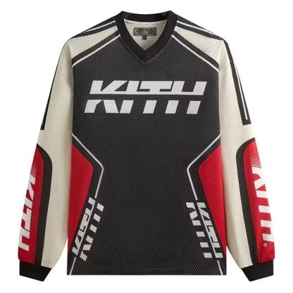 Kith Moto Mesh Long Sleeve Donovan Tee Black - Afewvibe
